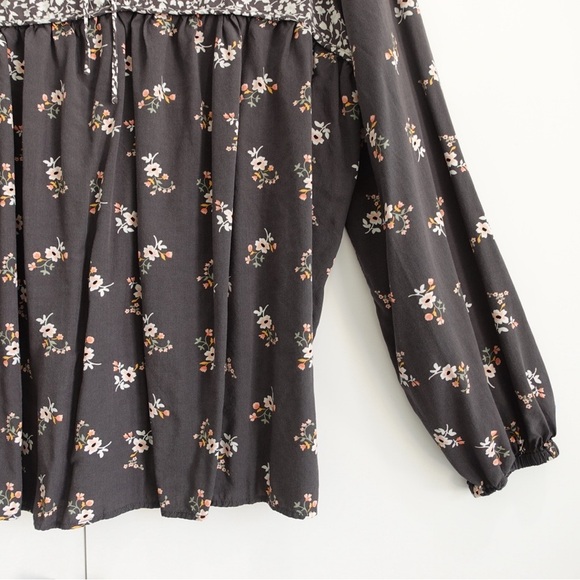 Matilda Jane Dream In the Breezeway Long Sleeve Blouse Sz L Floral V-Neck Boho - Picture 5 of 10